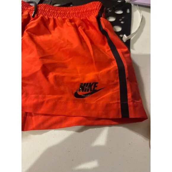 Nike Womens Orange Athletic Shorts With Black Stripe Accents - Lightweight - Picture 5 of 7